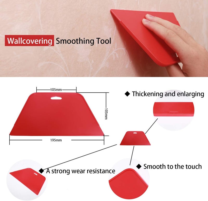 Grajar Wallpaper Smoothing Tool Kit with Felt Squeegee Seam Roller for Contact Paper Peel and Stick Wallpaper Car Wrap Vinyl Window Tint Glass Film - Image 5